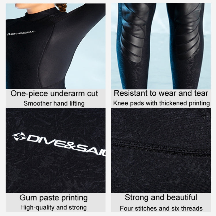 DIVE & SAIL 3mm Long Sleeve One-Piece Warm Wetsuit Surfing Snorkeling Winter Swimming Gear, S, M, L, XL, XXL