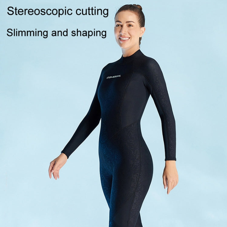 DIVE & SAIL 3mm Long Sleeve One-Piece Warm Wetsuit Surfing Snorkeling Winter Swimming Gear, S, M, L, XL, XXL