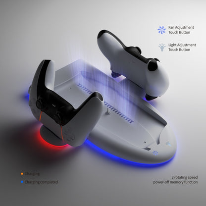 For PS5 Slim Console DOBE Multifunctional Charging Base with RGB Light