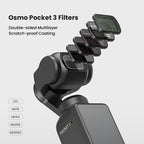 For DJI Osmo Pocket 3 aMagisn HD Double Sided Coated Filters Sports Camera Protective Goggles, CPL, ND16+ND64+ND256 + CPL, ND16+ND64+ND256+ND1000
