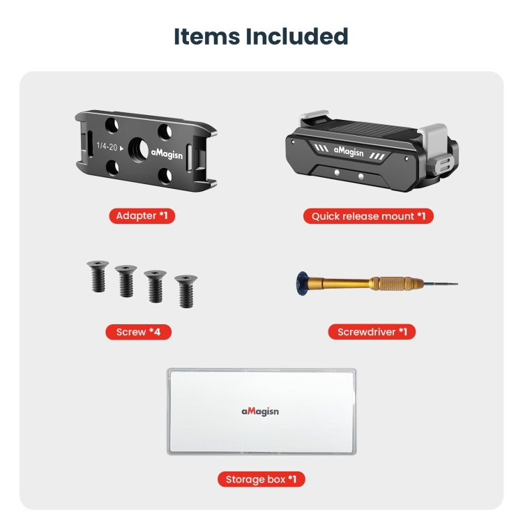 aMagisn Metal Magnetic Absorption Kit For GoPro HERO12 Black /11 Black /10 Black /9 Black, For GoPro HERO12/11/10/9