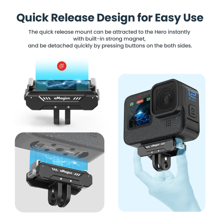 aMagisn Metal Magnetic Absorption Kit For GoPro HERO12 Black /11 Black /10 Black /9 Black, For GoPro HERO12/11/10/9