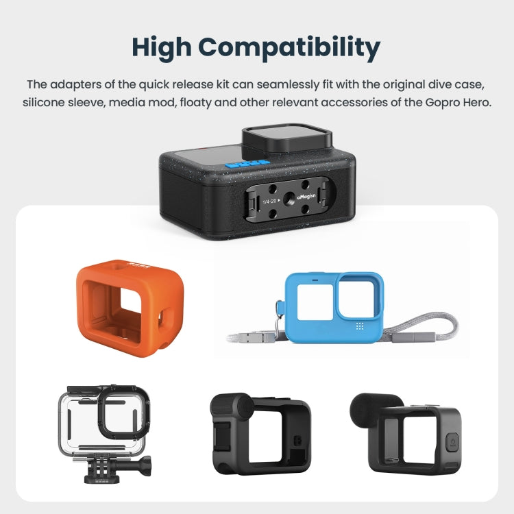 aMagisn Metal Magnetic Absorption Kit For GoPro HERO12 Black /11 Black /10 Black /9 Black, For GoPro HERO12/11/10/9