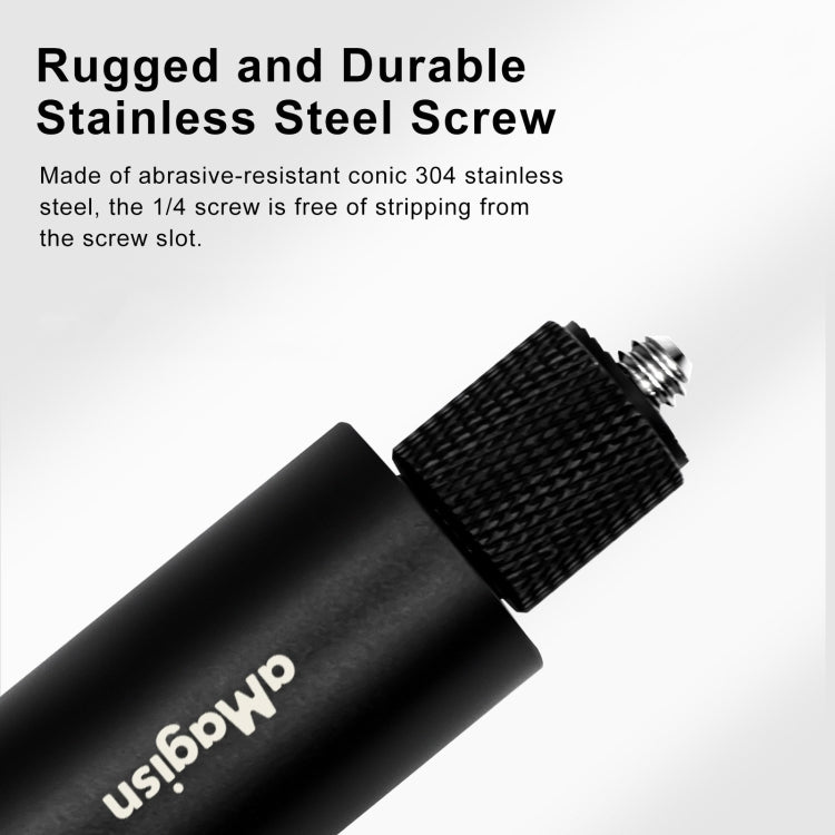 aMagisn 120cm Invisible Straight Pull Selfie Stick Sports Camera Accessories, Single Rod, Rod+1/4 Turn 3 Jaw+Screw, Rod+1/4 Turn 3 Jaw+Screw+Phone Clip