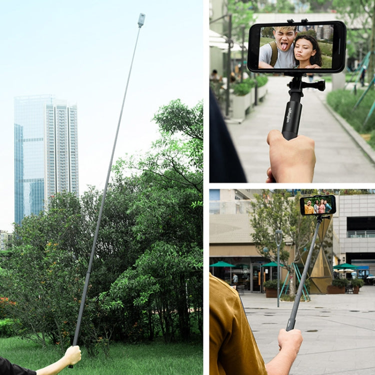aMagisn 120cm Invisible Straight Pull Selfie Stick Sports Camera Accessories, Single Rod, Rod+1/4 Turn 3 Jaw+Screw, Rod+1/4 Turn 3 Jaw+Screw+Phone Clip