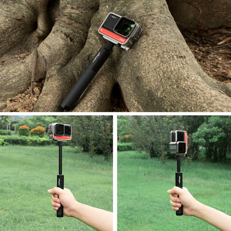aMagisn 120cm Invisible Straight Pull Selfie Stick Sports Camera Accessories, Single Rod, Rod+1/4 Turn 3 Jaw+Screw, Rod+1/4 Turn 3 Jaw+Screw+Phone Clip