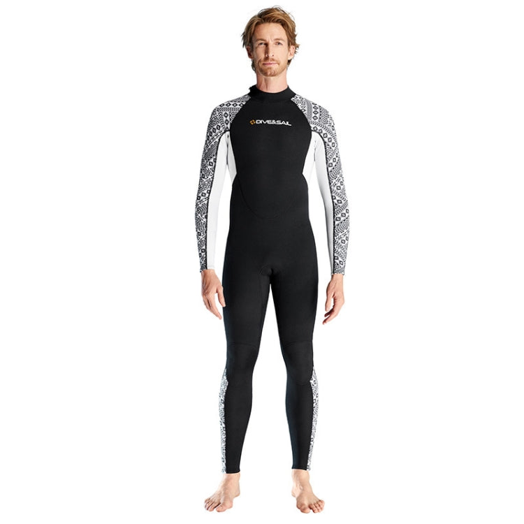 DIVE & SAIL 3mm Warm One-Piece Long Sleeve Wetsuit Thickened Winter Swimming And Surfing Suit, S, M, L, XL, XXL