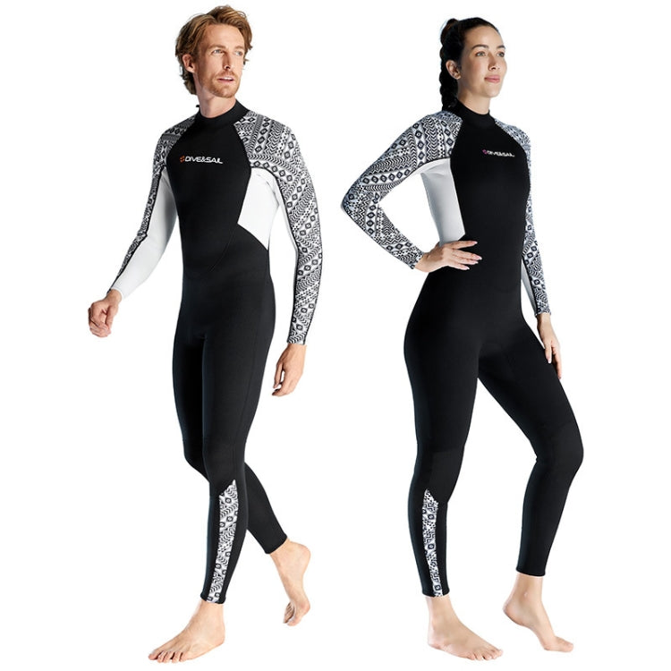 DIVE & SAIL 3mm Warm One-Piece Long Sleeve Wetsuit Thickened Winter Swimming And Surfing Suit, S, M, L, XL, XXL