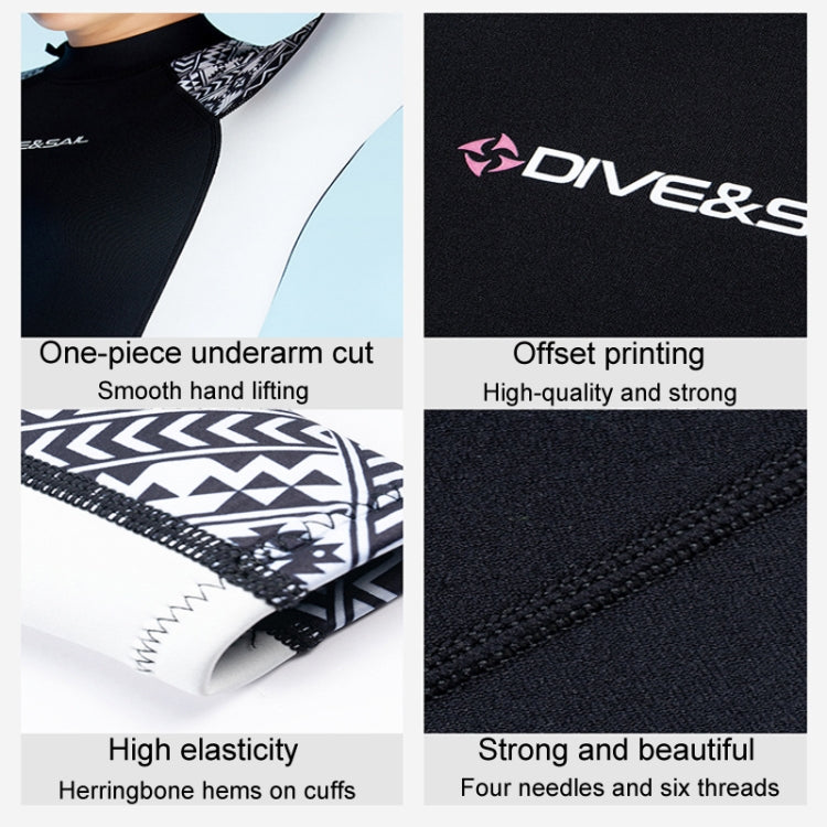 DIVE & SAIL 3mm Warm One-Piece Long Sleeve Wetsuit Thickened Winter Swimming And Surfing Suit, S, M, L, XL, XXL