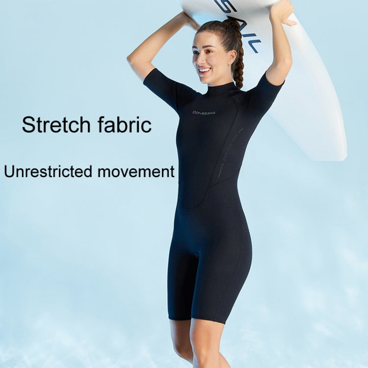 DIVE & SAIL 3mm Ladies One-Piece Short Sleeve Wetsuit Winter Thickened Surfing And Snorkeling Suit, S, M, L, XL, XXL