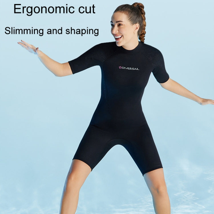 DIVE & SAIL 3mm Ladies One-Piece Short Sleeve Wetsuit Winter Thickened Surfing And Snorkeling Suit, S, M, L, XL, XXL
