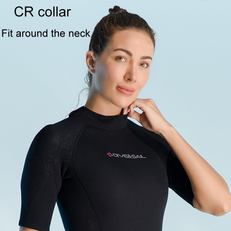 DIVE & SAIL 3mm Ladies One-Piece Short Sleeve Wetsuit Winter Thickened Surfing And Snorkeling Suit, S, M, L, XL, XXL
