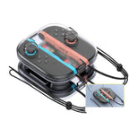 For Nintendo Switch 2 Joy-Con Crystal Storage Case Organizer Anti-Scratch Travel Box With 2 Game Card Slots, Handle case Clear White, Handle case Clear Black