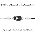 10pcs RCA Lotus Head Straight-through Male Monitoring Audio Adapter AV Butt Joint, RCA Male to RCA Male