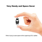 10pcs RCA Lotus Head Straight-through Male Monitoring Audio Adapter AV Butt Joint, RCA Male to RCA Male