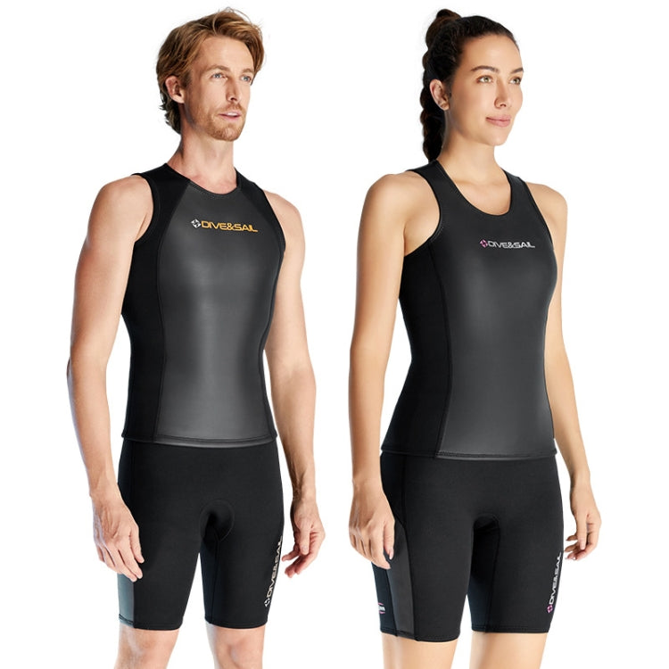 DIVE & SAIL 2mm Split Sleeveless Wetsuit Warm Surfing And Swimming Vest, Male Tops, Female Tops, Male Shorts, Female Shorts