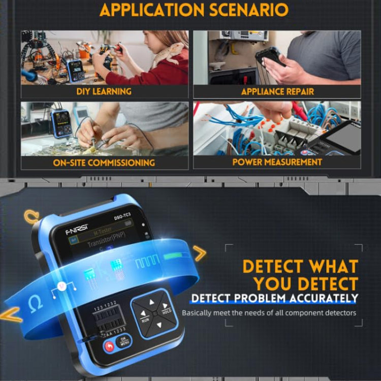 FNIRSI 3 In 1 Handheld Digital Oscilloscope LCR Transistor Tester, DSO-TC3 Standard, DSO-TC3 Upgrade