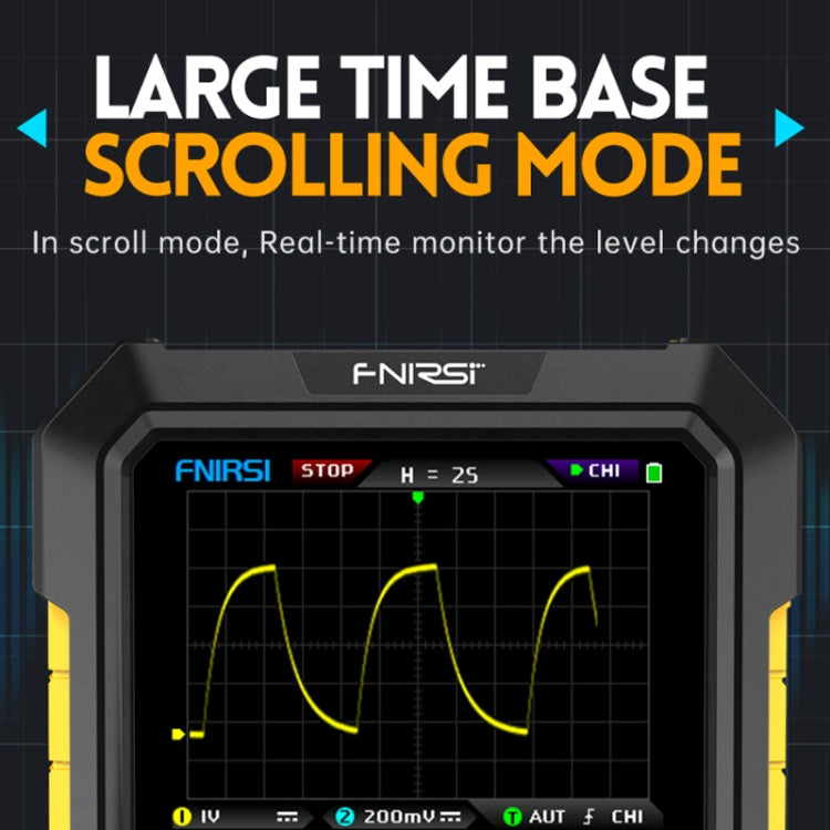 FNIRSI 2 In 1 Small Handheld Fluorescence Digital Dual-Channel Oscilloscope, US Plug, Yellow, Blue