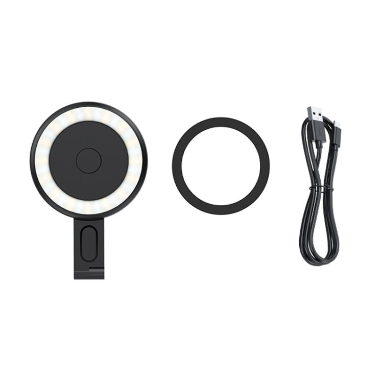 Cell Phone Magnetic Fill Light Portable Photo Pocket Lamp, White, Black