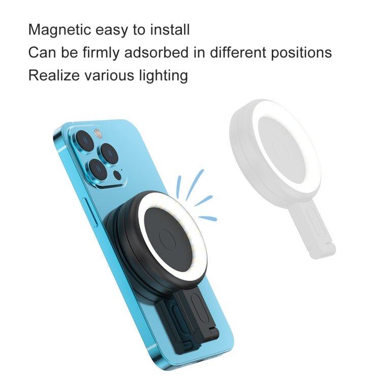 Cell Phone Magnetic Fill Light Portable Photo Pocket Lamp, White, Black