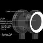 Cell Phone Magnetic Fill Light Portable Photo Pocket Lamp, White, Black