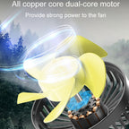 SUITU F4208 Car Cooling Fan Vehicle Rear Seatback USB Dual-Head Electrical Fan