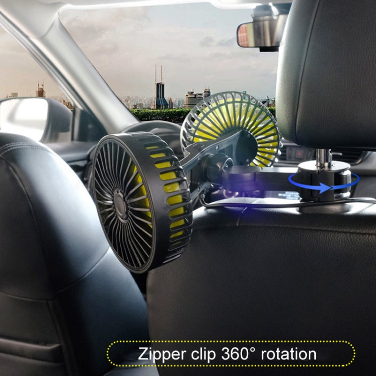 SUITU F4208 Car Cooling Fan Vehicle Rear Seatback USB Dual-Head Electrical Fan