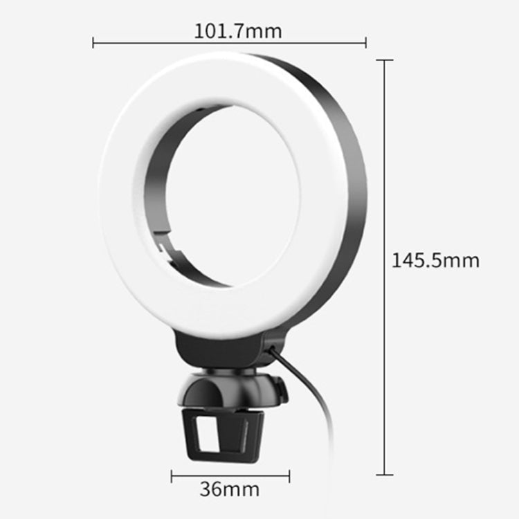 YRing48 4-Inch 48LEDs Laptop Camera Video Conference Live Beauty Ring Fill Light, Clip Set, Clip with Tripod