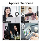YRing48 4-Inch 48LEDs Laptop Camera Video Conference Live Beauty Ring Fill Light, Clip Set, Clip with Tripod