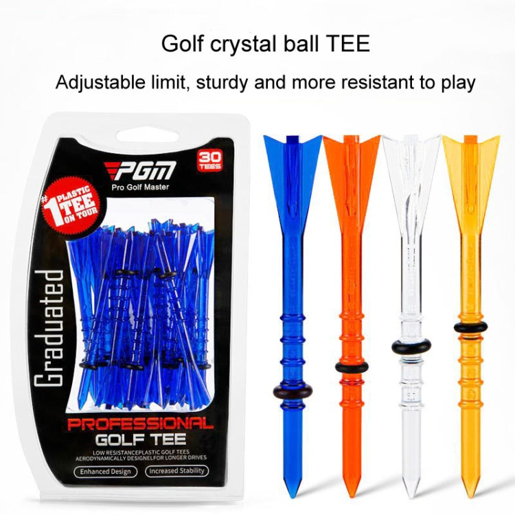 30pcs /Box PGM QT025 Golf Tee Limit Ball Studs With Adjustable Height of 83mm, White, Orange, Blue