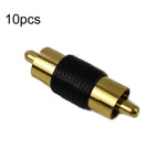 10pcs Gold-plated RCA Lotus Male to-Male  AV Audio Adapter, Gold-plated RCA Male Red, Gold-plated RCA Male Black