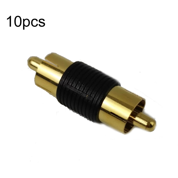 10pcs Gold-plated RCA Lotus Male to-Male  AV Audio Adapter, Gold-plated RCA Male Red, Gold-plated RCA Male Black