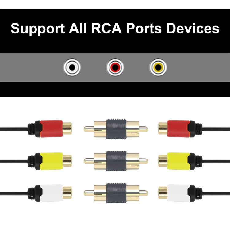 10pcs Gold-plated RCA Lotus Male to-Male  AV Audio Adapter, Gold-plated RCA Male Red, Gold-plated RCA Male Black