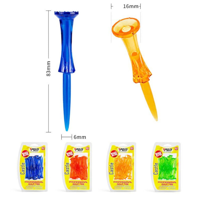 20pcs /Box PGM QT024 Golf Ball Tee Competition Ball Studs 8 Point Crown Tip Durable Anti-Hitting, Yellow, Green, Blue