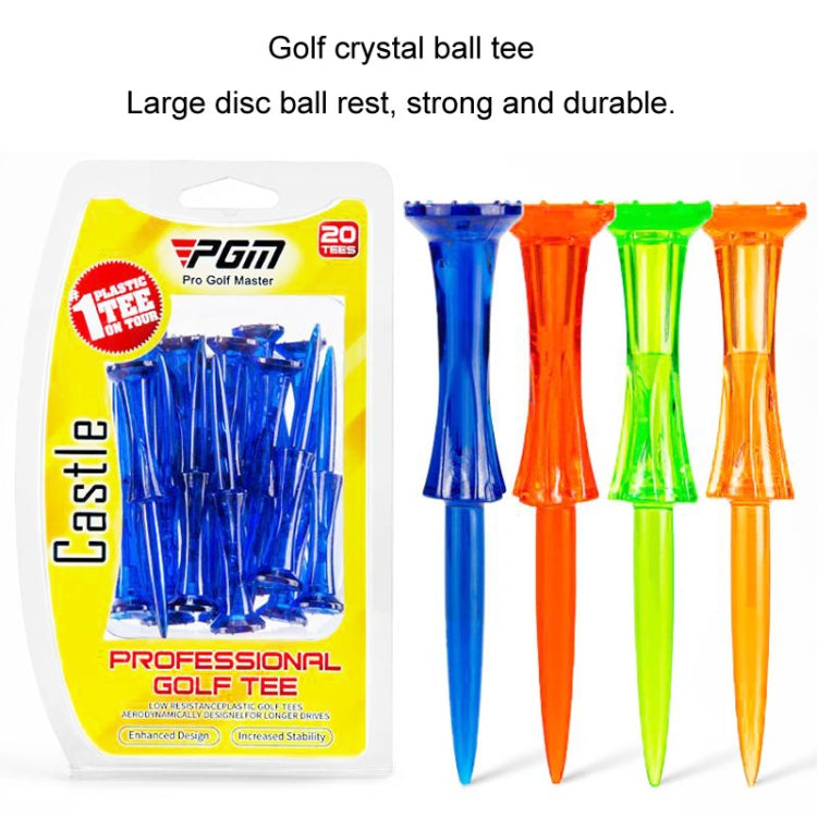 20pcs /Box PGM QT024 Golf Ball Tee Competition Ball Studs 8 Point Crown Tip Durable Anti-Hitting, Yellow, Green, Blue