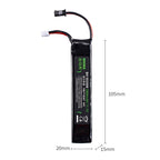 BMAX 11.1V High Rate 30C Discharge Water Marble Rifle Rechargeable Li-Ion Battery, SM, Green Shell Small Tamiya, XT30