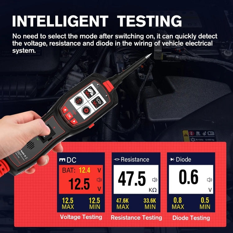 JDiag 6-30V Electrical Detector Fuel Injector Signal Detection Vehicle System Diagnosis, P150