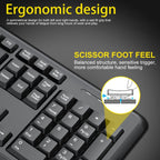 T-WOLF TF-100 2.4G Bluetooth Laptop Office Wireless Keyboard and Mouse Set, TF-100(Black)