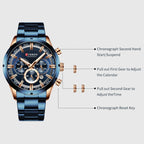 Curren M8355 Men Watch Waterproof Quartz Six Stitches Calendar Steel Belt Business Watch