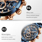 Curren M8355 Men Watch Waterproof Quartz Six Stitches Calendar Steel Belt Business Watch