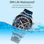 Curren M8355 Men Watch Waterproof Quartz Six Stitches Calendar Steel Belt Business Watch