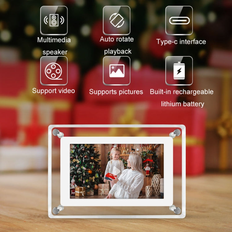 5 Inch HD Digital Photo Frame Crystal Advertising Player 1080P Motion Video Picture Display Player, 5 Inch (US Plug), 5 Inch (EU Plug), 5 Inch (UK Plug)