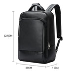 Bopai 61-123311 Large-Capacity First-Layer Cowhide Business Laptop Backpack, 61-123311