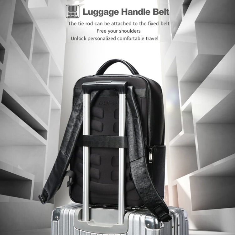 Bopai 61-123311 Large-Capacity First-Layer Cowhide Business Laptop Backpack, 61-123311
