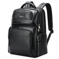 Bopai 61-123291 Large-capacity First-layer Cowhide Laptop Backpack with USB+Type-C Port, Lychee Pattern, Falling Pattern
