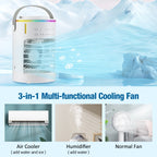 CF-516 USB Home Timed Desktop RGB Light Adjustable Spray Humidification Cooler Fan, CF-516