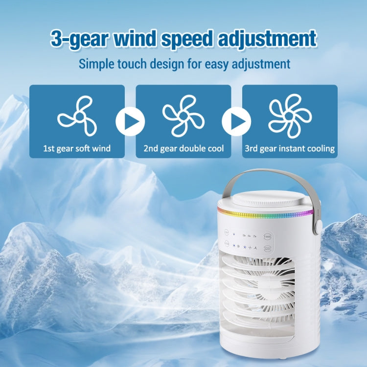 CF-516 USB Home Timed Desktop RGB Light Adjustable Spray Humidification Cooler Fan, CF-516