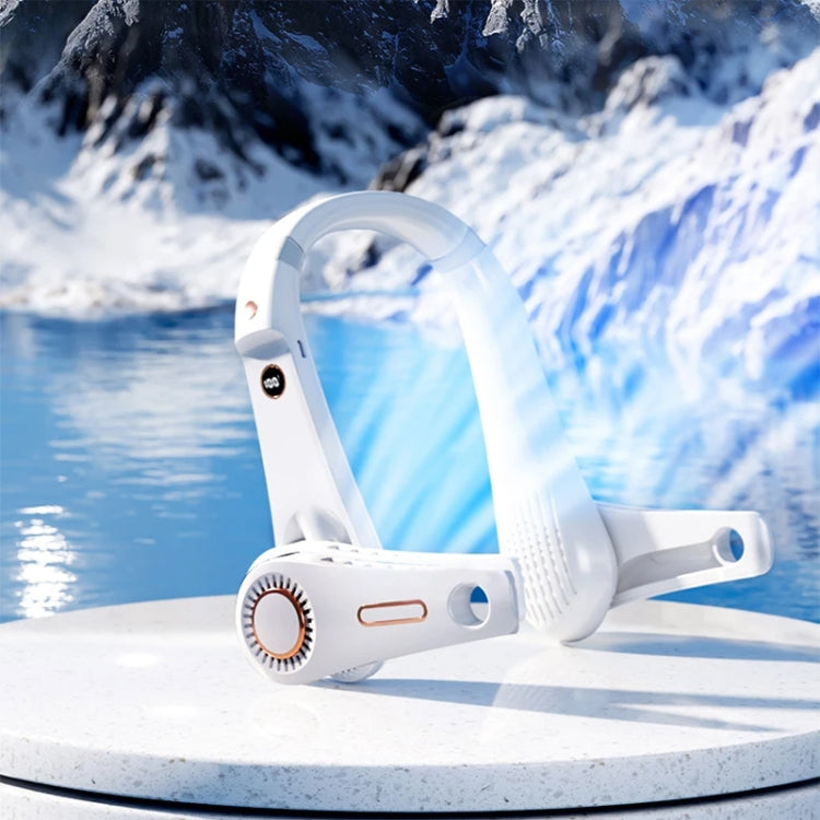 F11 Portable USB Charging Rotating Digital Display Bladeless Hanging Neck Fan