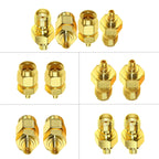Coaxial Adapter Kit Brass Coaxial Connector RF Antenna Adapter, 4pcs /Set SMA To MMCX, SMA Male To  MMCX Male, SAM Female To MMCX Male, SMA Male To MMCX Female, SMA Female To MMCX Female