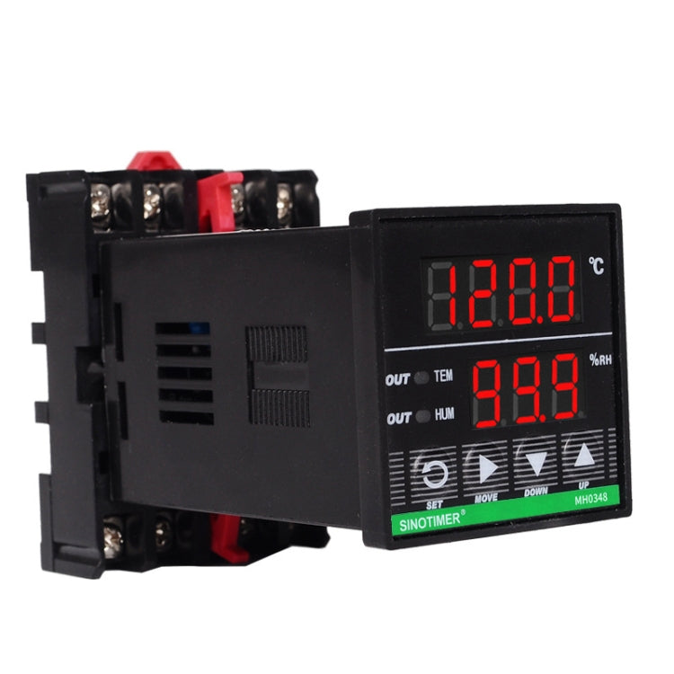 SINOTIMER MH0348-DIN Intelligent High-Precision Temperature Humidity Controller Guide Rail Installation, MH0348-DIN